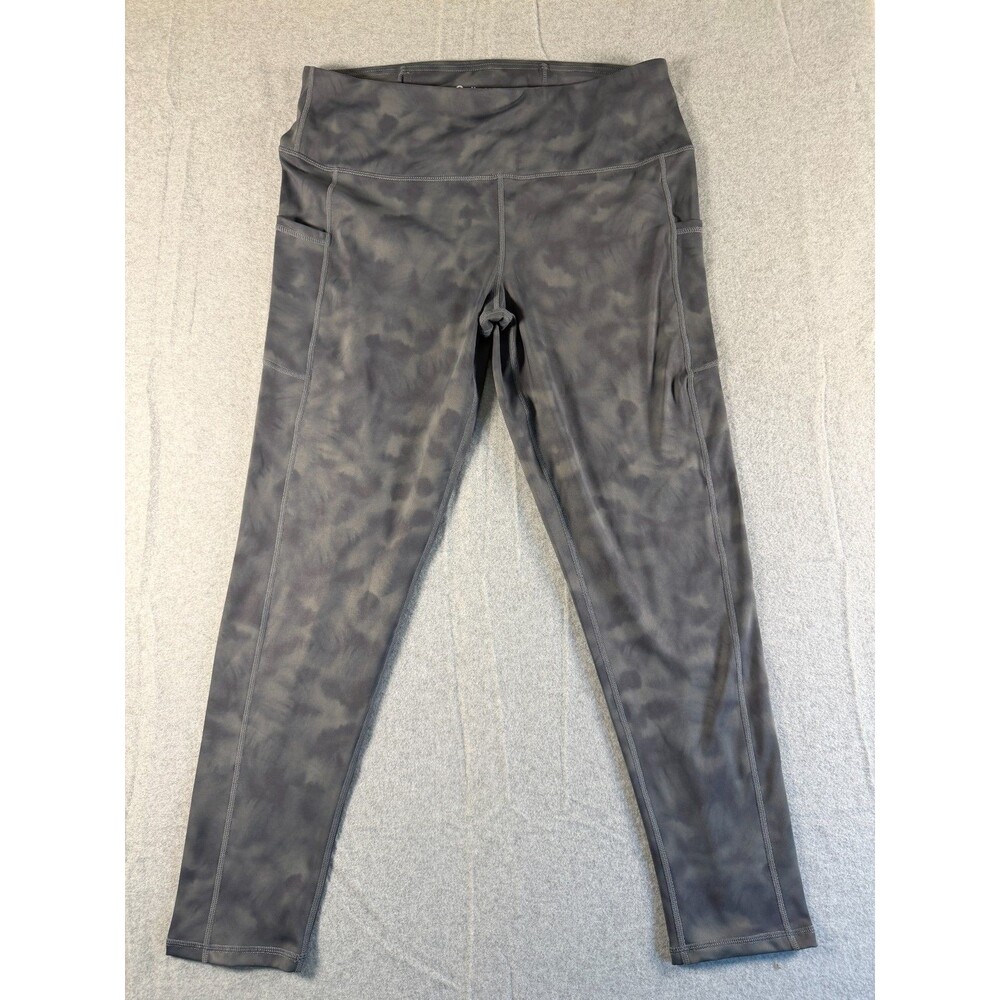 Oalka  NEW w/tags  Black Gray Marbled Leggings Womens XXL 20 with Pockets SKU126